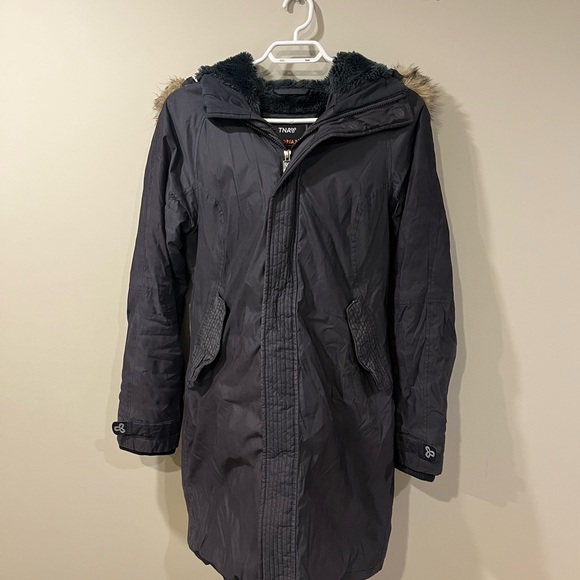 Blue Charcoal Hooded TNA Winter Jacket - Picture 5 of 5